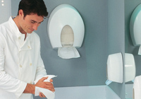 Hygienic material dispensers